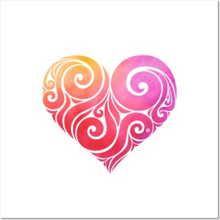 Swirly Heart Posters and Art